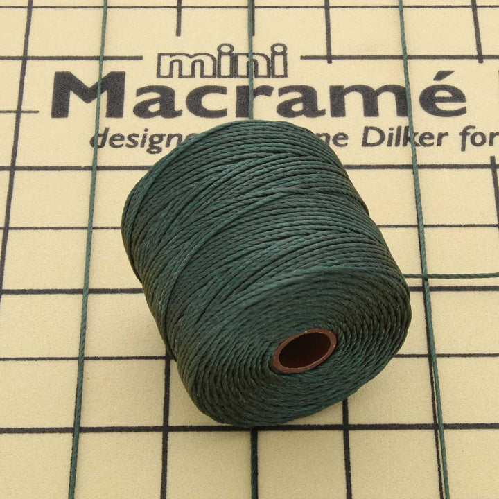 The Beadsmith S-Lon Bead Cord in evergreen, Tex 210, 77 yard spool