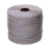 Spool of silver S-Lon Bead Cord Tex 210 nylon beading cord, 77 yards