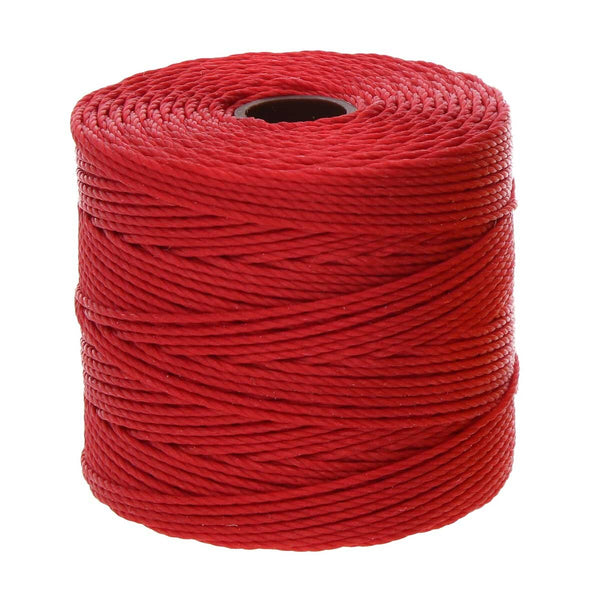 Spool of Shanghai red S-Lon Bead Cord Tex 210 nylon beading cord, 77 yards