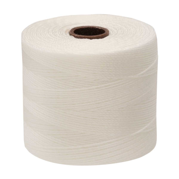Spool of white S-Lon Micro Cord Tex 70 nylon beading thread, 262 yards