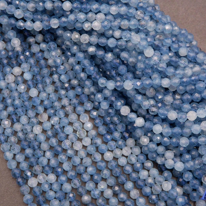 Santa Maria Aquamarine A · Microfaceted · Round · 4mm, Tejas Beads, Beads