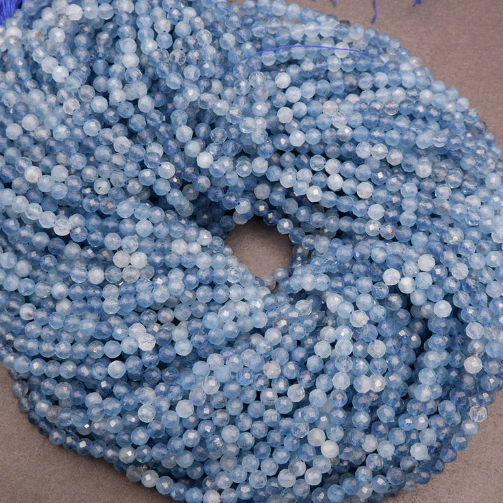 Santa Maria Aquamarine A · Microfaceted · Round · 4mm, Tejas Beads, Beads