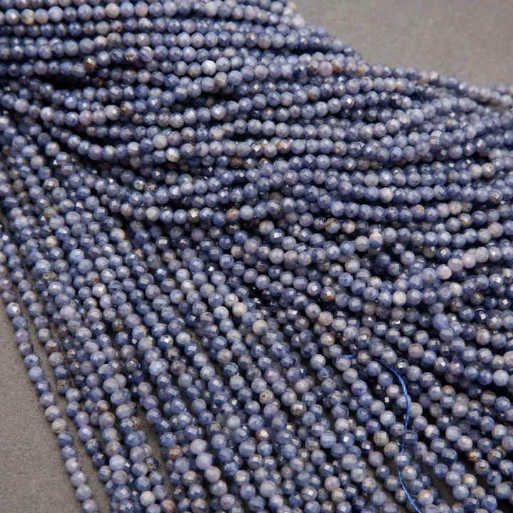 Blue Sapphire · Microfaceted · Round · 2mm, Tejas Beads, Beads