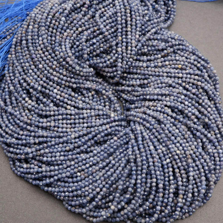 Blue Sapphire · Microfaceted · Round · 2mm, Tejas Beads, Beads