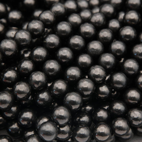 Shungite · Smooth · Round · 4mm, 6mm, 8mm, 10mm, Tejas Beads, Beads