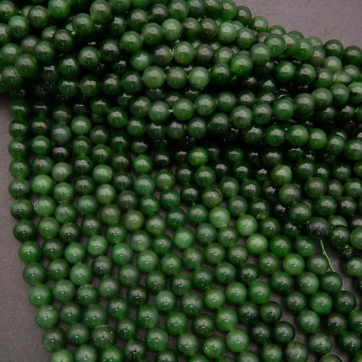 Close-up of green beads on a gray background