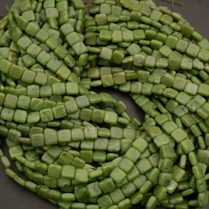 Canadian Green Jade · Smooth · Square Tile · 8mm, Tejas Beads, Beads