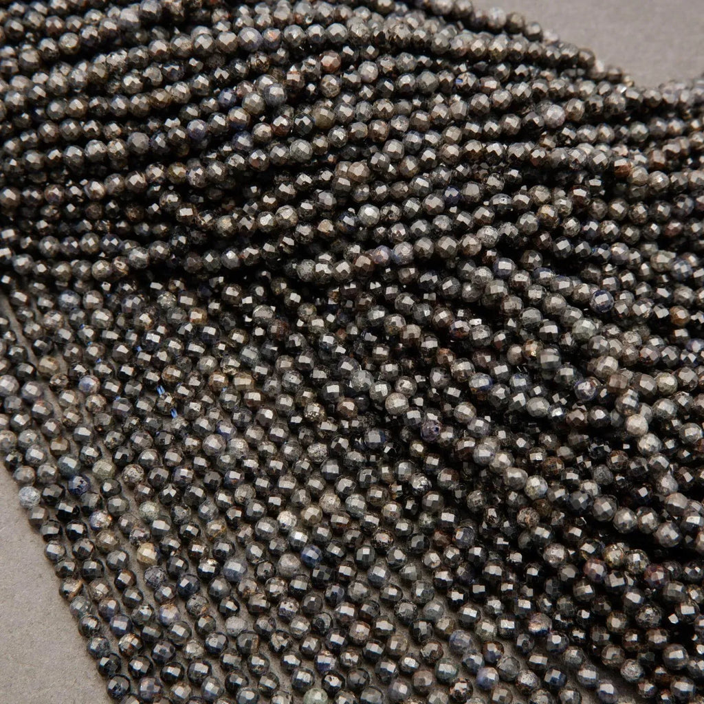 Smoky Dark Blue Sapphire · Microfaceted · Round · 2.8mm **CLEARANCE**, Tejas Beads, Beads