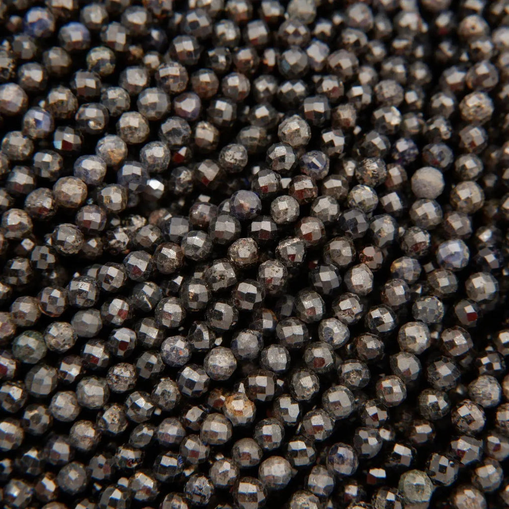Smoky Dark Blue Sapphire · Microfaceted · Round · 2.8mm **CLEARANCE**, Tejas Beads, Beads