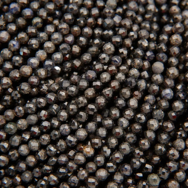 Smoky Dark Blue Sapphire · Microfaceted · Round · 2.8mm **CLEARANCE**, Tejas Beads, Beads