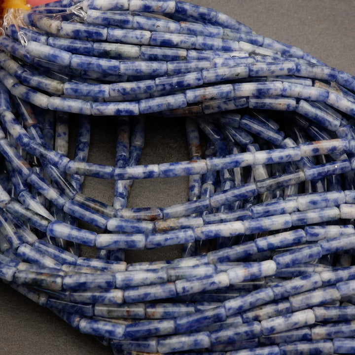 Snowflake Sodalite · Smooth · Tube · 4mm, Tejas Beads, Beads