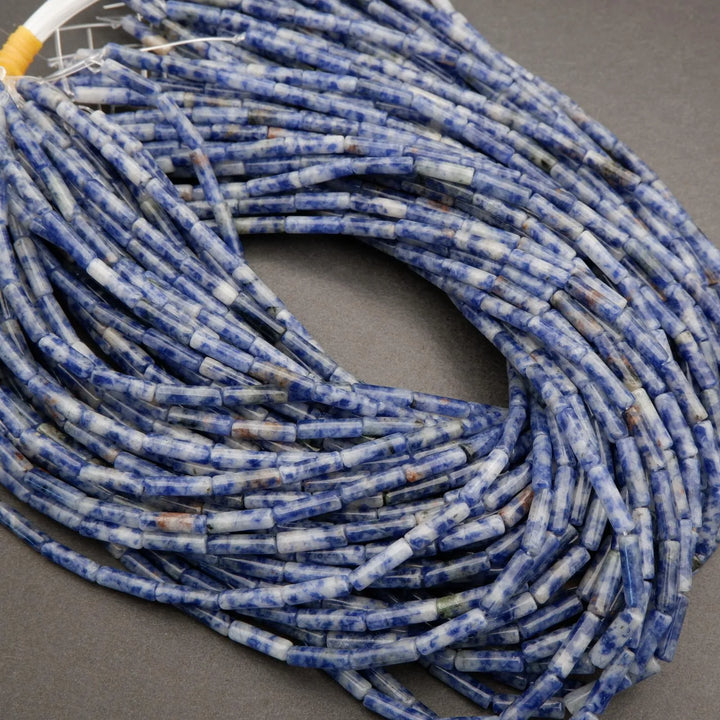 Snowflake Sodalite · Smooth · Tube · 4mm, Tejas Beads, Beads