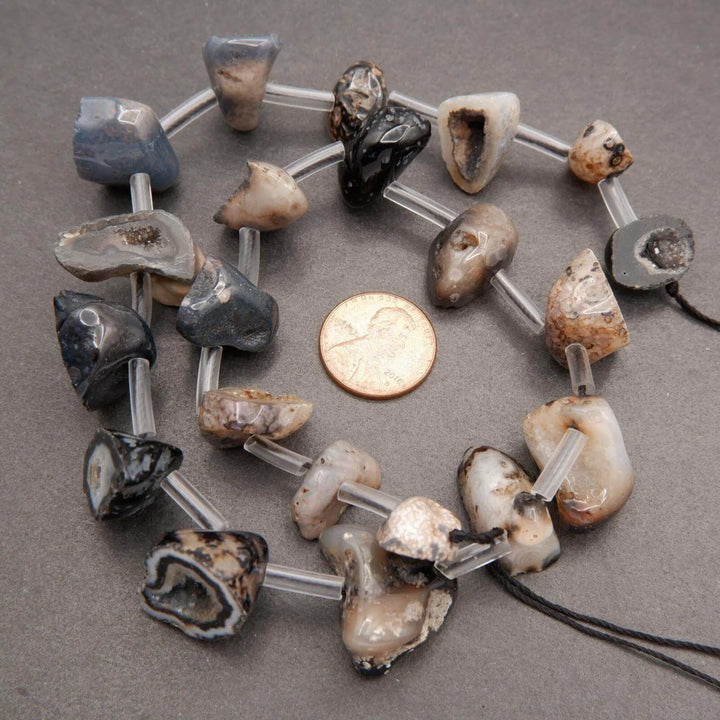 Oco Agate · Smooth · Split Geode · Graduated 12mm to 24mm, Tejas Beads, Beads