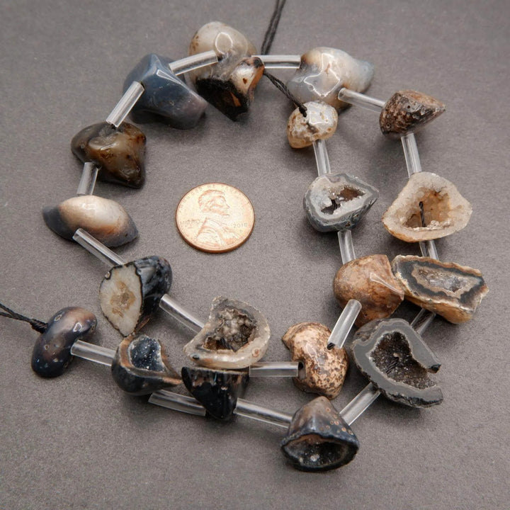 Oco Agate · Smooth · Split Geode · Graduated 12mm to 24mm, Tejas Beads, Beads