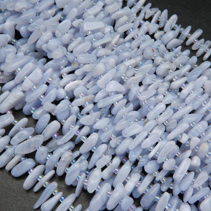 Blue lace agate beads.