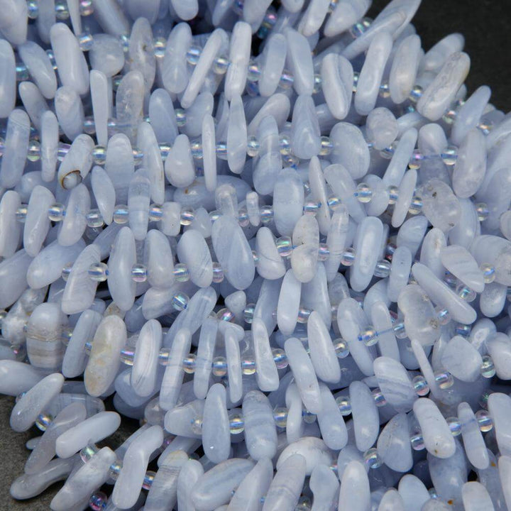 Blue lace agate beads.