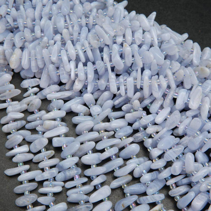 Blue lace agate beads.