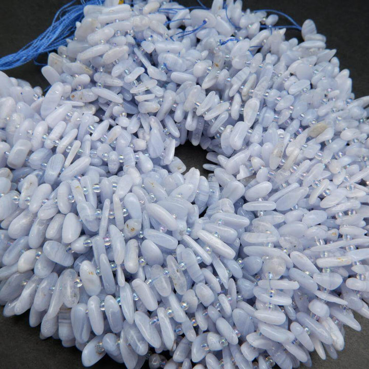 Blue lace agate beads.