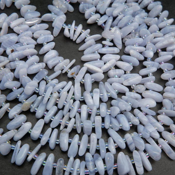Blue lace agate beads.