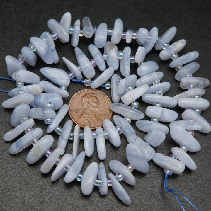 Blue lace agate beads.