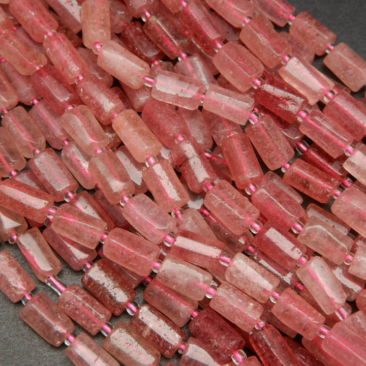 Strawberry quartz beads.