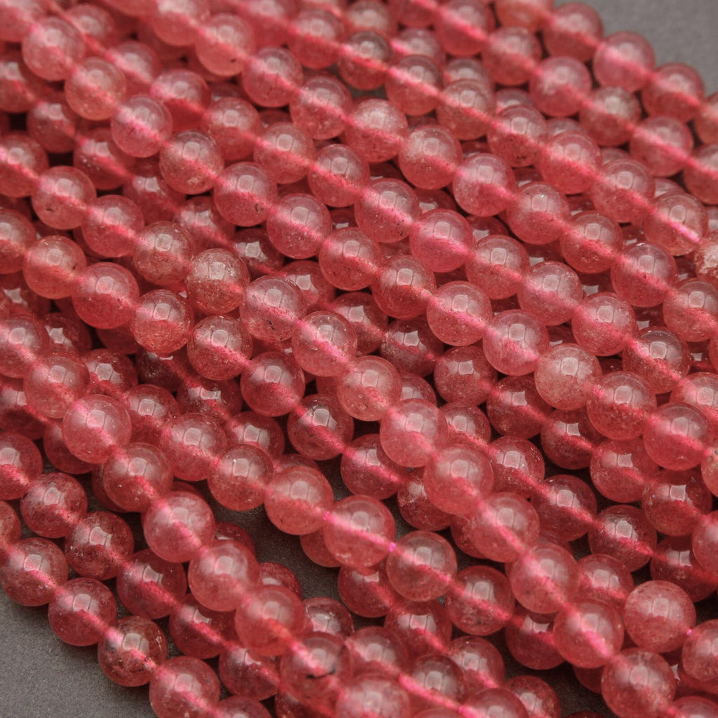 Strawberry Quartz A · Smooth · Round · 6mm, 8mm, 9mm, Tejas Beads, Beads