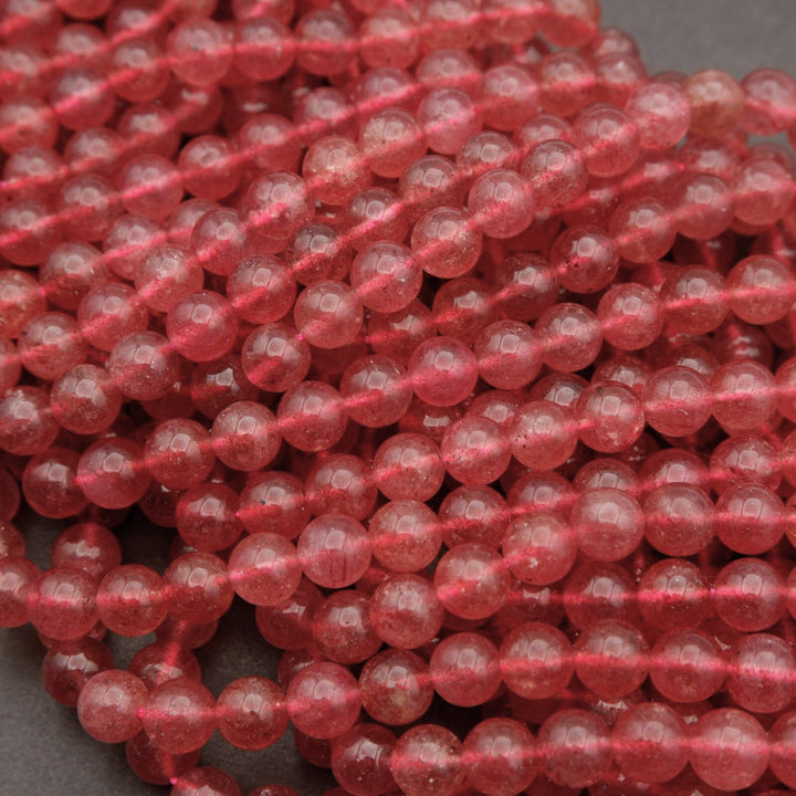 Strawberry Quartz A · Smooth · Round · 6mm, 8mm, 9mm, Tejas Beads, Beads