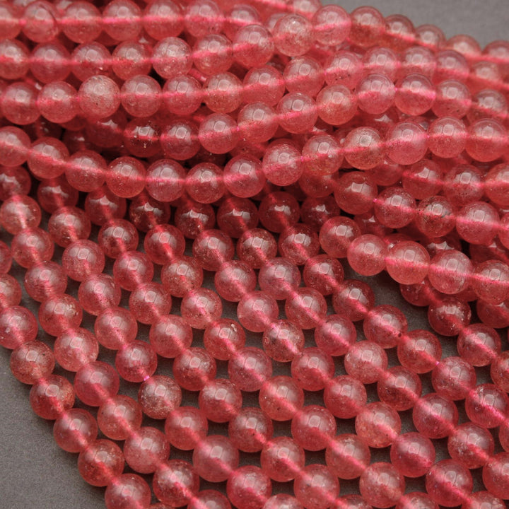 Strawberry Quartz A · Smooth · Round · 6mm, 8mm, 9mm, Tejas Beads, Beads
