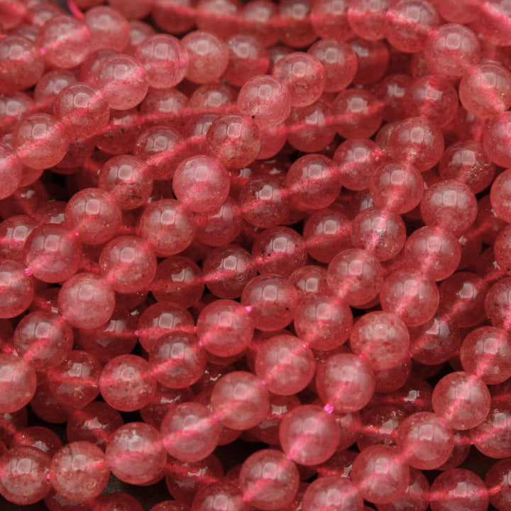 Strawberry Quartz A · Smooth · Round · 6mm, 8mm, 9mm, Tejas Beads, Beads