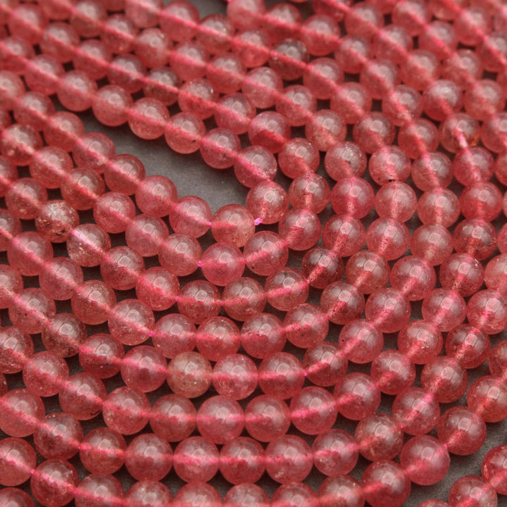 Strawberry Quartz A · Smooth · Round · 6mm, 8mm, 9mm, Tejas Beads, Beads