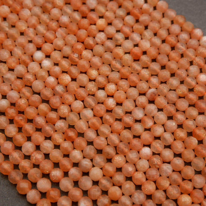 Sunstone · Microfaceted · Round · 2mm, 3mm, 4mm, Tejas Beads, Beads