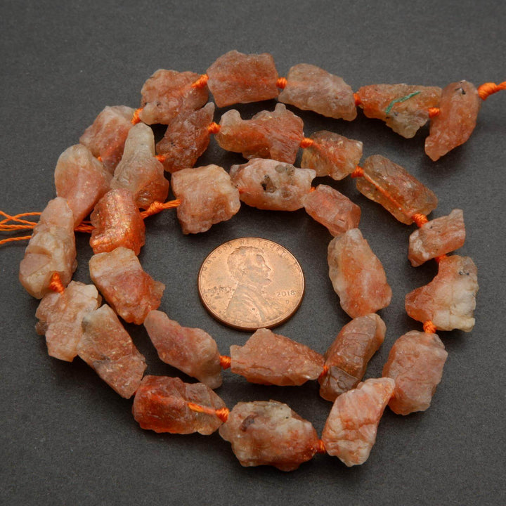 Orange sunstone beads.