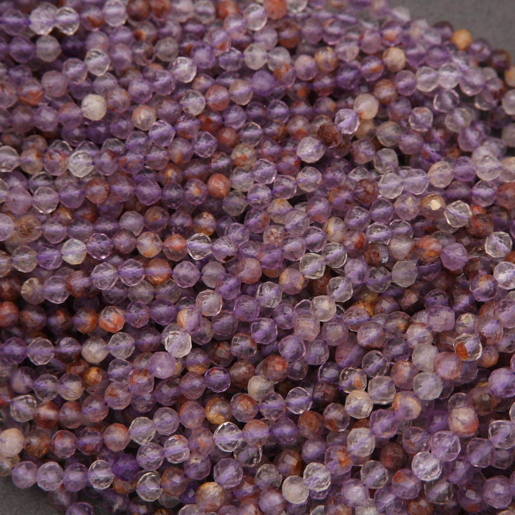 Close-up of purple and brown gemstones