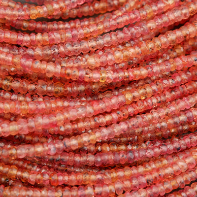 Tanzanian Orange Sapphire A · Microfaceted · Rondelle · 3mm