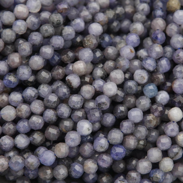 Close-up of faceted purple gemstones