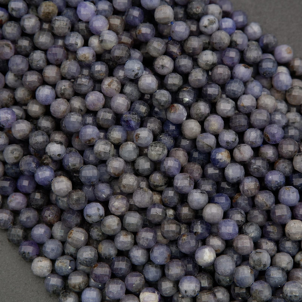 Natural tanzanite gemstone beads with subtle inclusions