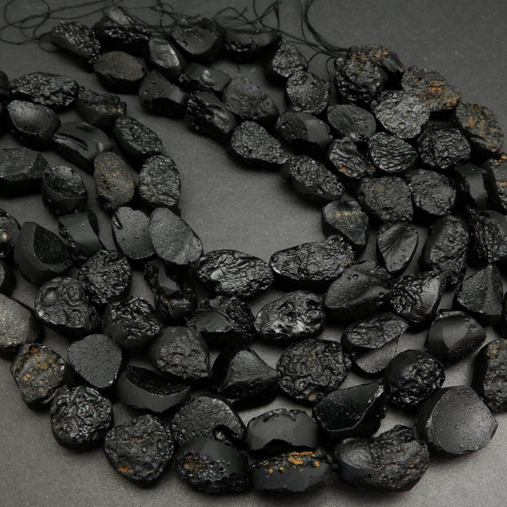 Black Tektite beads.