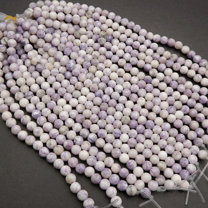 Purple Tiffany Jasper · Smooth · Round · 8mm · Large Hole · 1/2 Strand, Tejas Beads, Beads