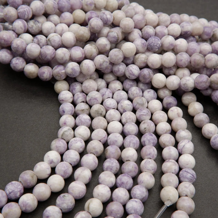 Purple Tiffany Jasper · Smooth · Round · 8mm · Large Hole · 1/2 Strand, Tejas Beads, Beads