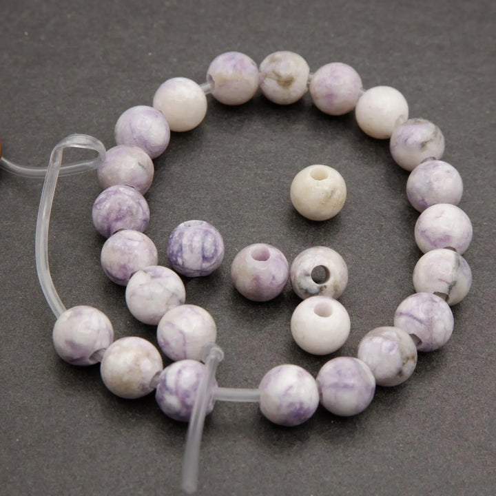 Purple Tiffany Jasper · Smooth · Round · 8mm · Large Hole · 1/2 Strand, Tejas Beads, Beads