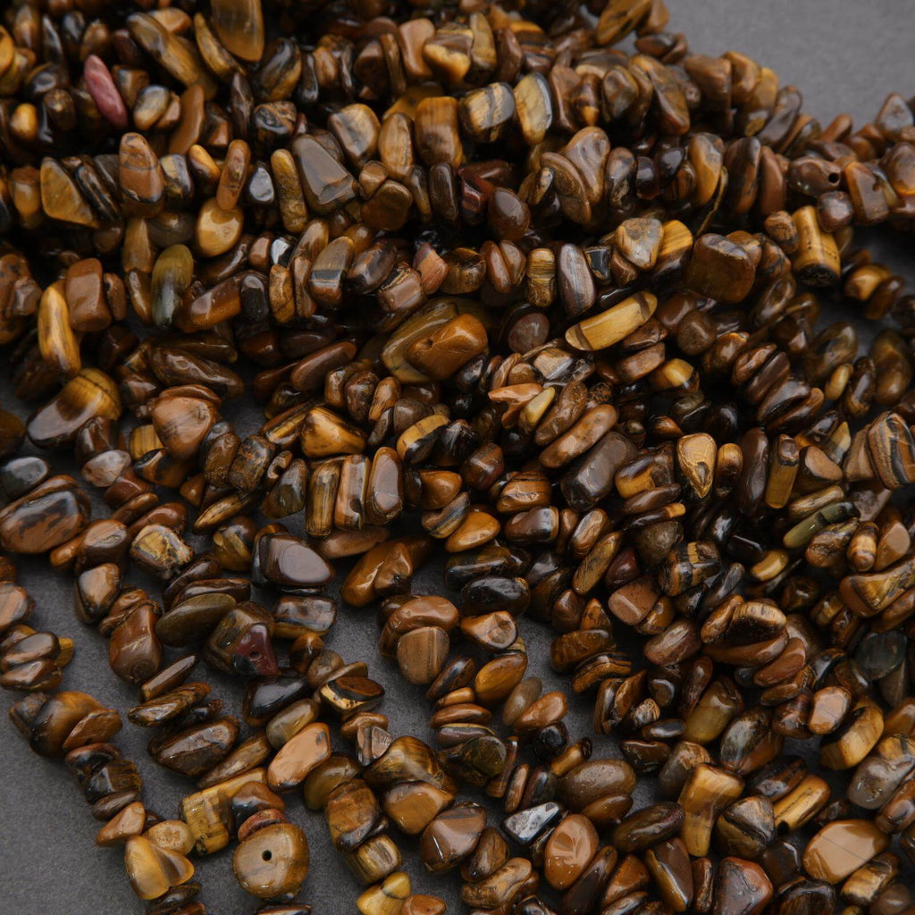 Close-up of tiger eye stones on a dark background