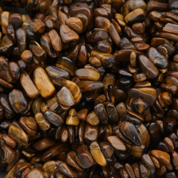 Close-up of brown and yellow tiger eye stones