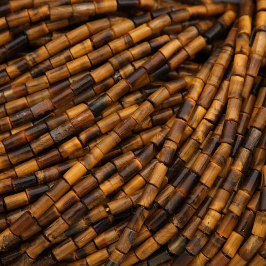 Close-up of brown and black beaded strands