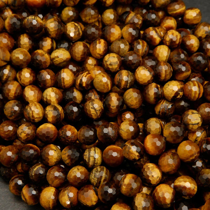 Tiger's Eye · Faceted · Round · 6mm, 8mm, 10mm, Tejas Beads, Beads
