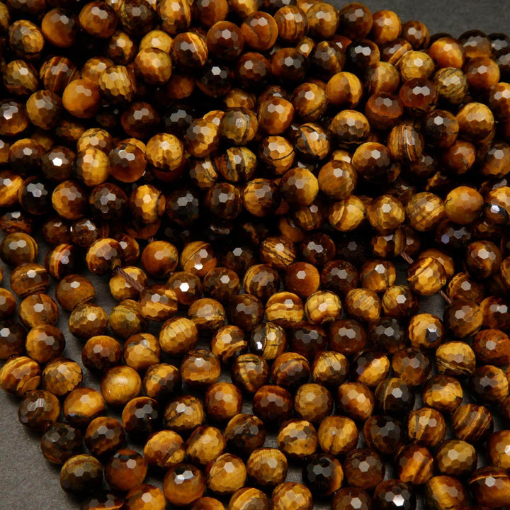 Tiger's Eye · Faceted · Round · 6mm, 8mm, 10mm, Tejas Beads, Beads