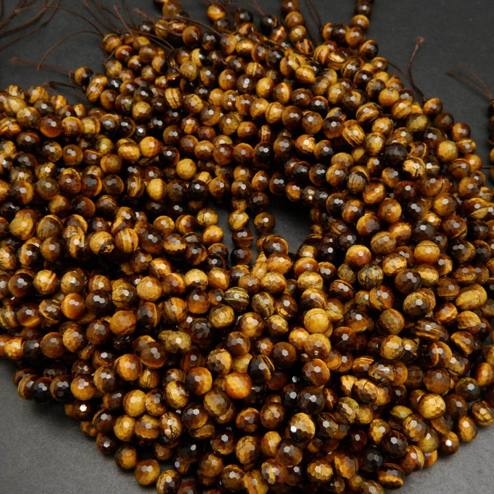 Tiger's Eye · Faceted · Round · 6mm, 8mm, 10mm, Tejas Beads, Beads