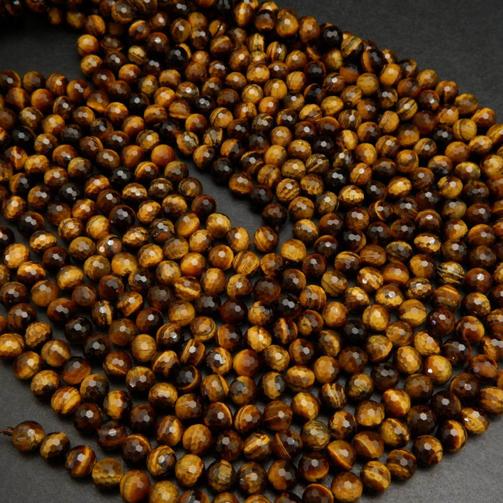 Tiger's Eye · Faceted · Round · 6mm, 8mm, 10mm, Tejas Beads, Beads
