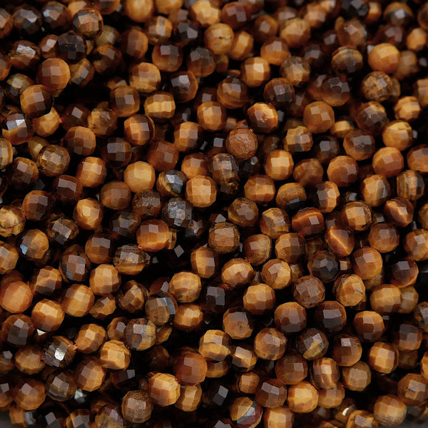Close-up of brown beads with a faceted texture