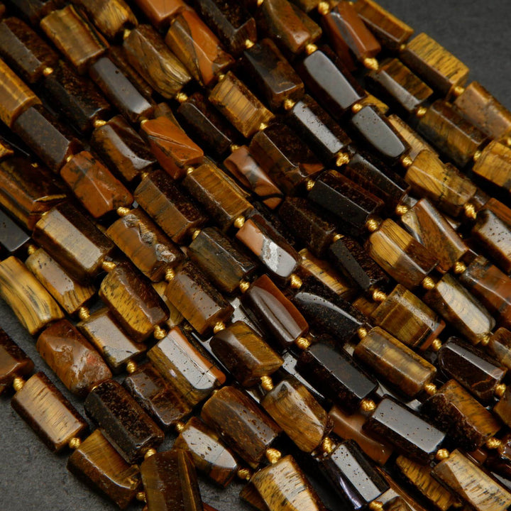 Brown and yellow tiger eye beads.