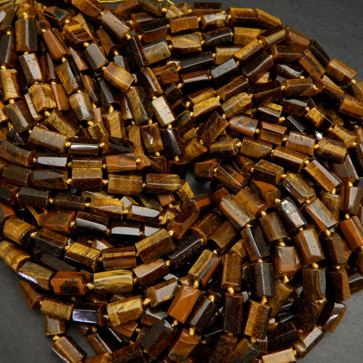 Brown and yellow tiger eye beads.
